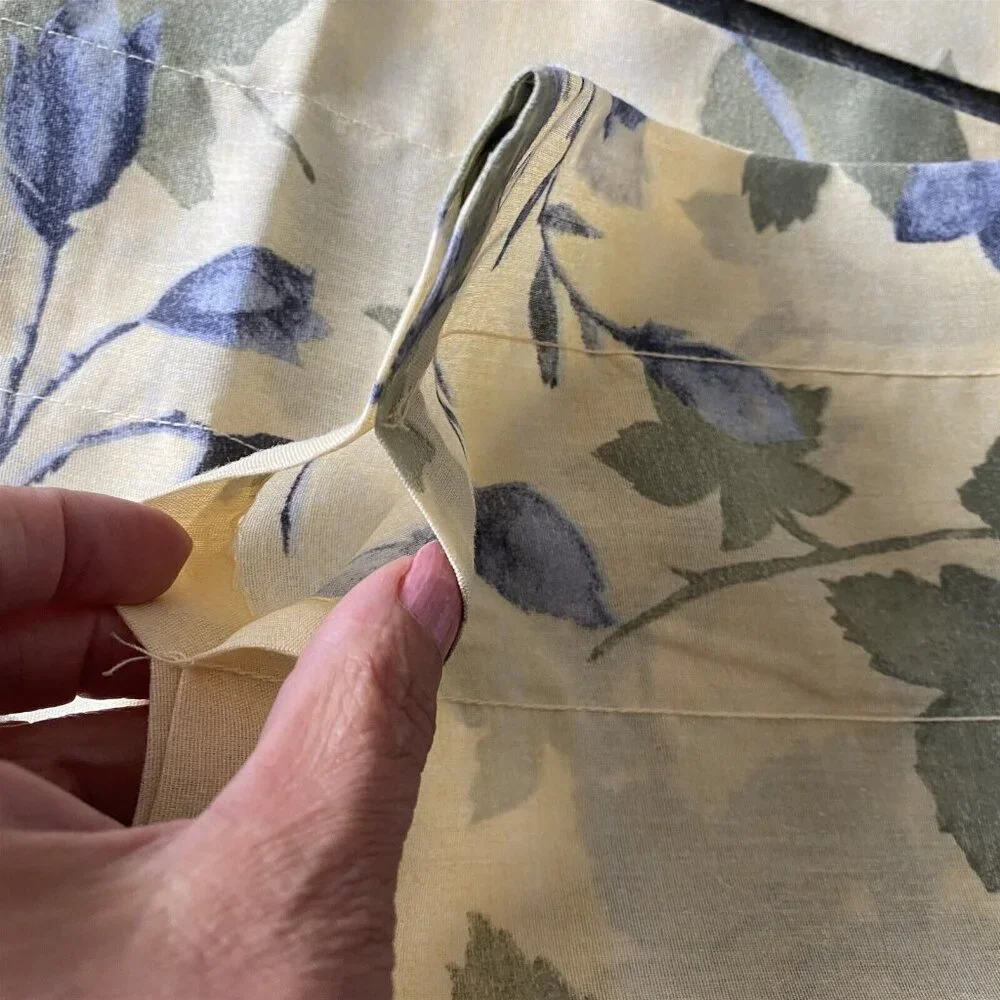 Dan River Vintage Window Valance Set of 2 Yellow Blue floral green 84 x 16